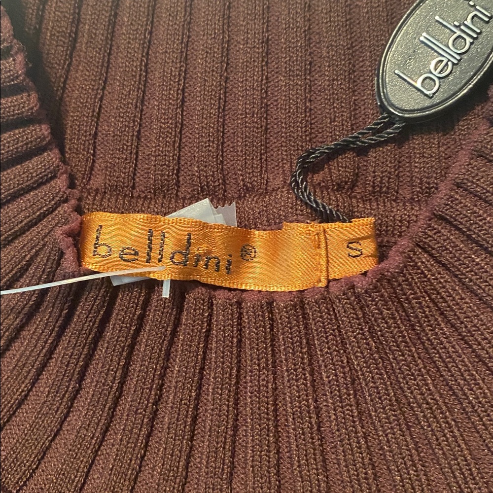 Belldini Chocolate Ribbed Knit Top - Picture 4 of 5